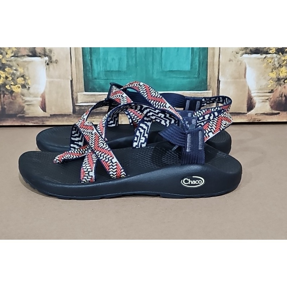 Women's Chaco Single Strap W/Toe‎ Loop Sport Water Sandals red white blue yellow